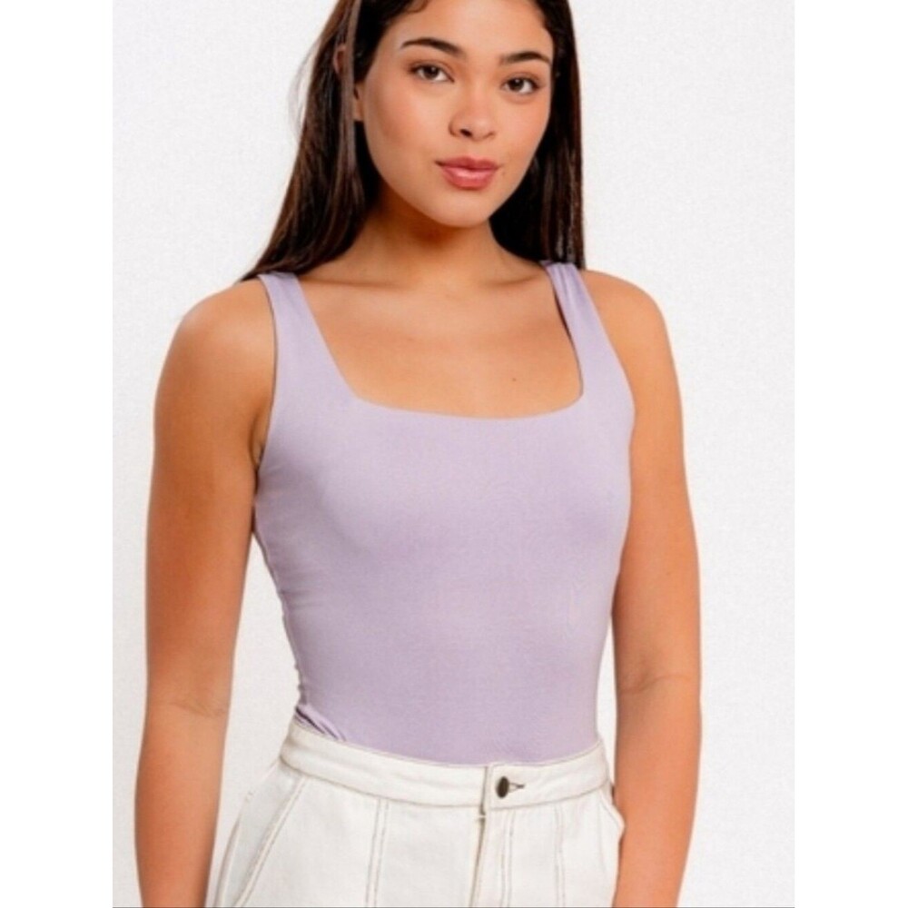 Wasabi + Mint NWT Lavender Purple Square(ish) Neckline Tank Top, S